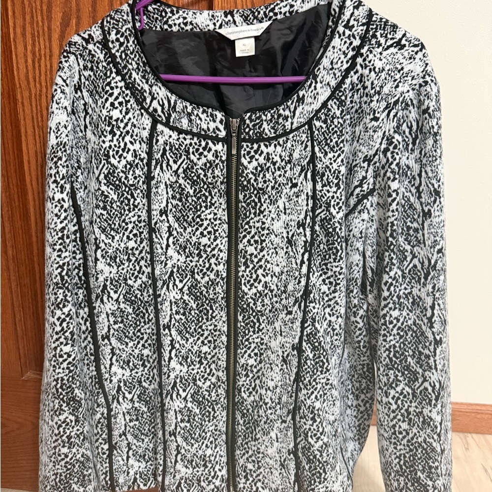 Christopher & Banks Monochrome Textured Blazer